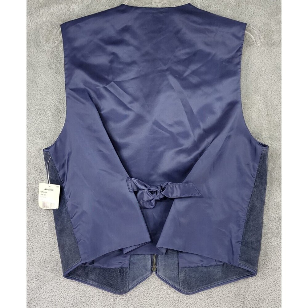 Passports Vest Skirt Set Womens Medium Blue Leather Full Zip Vintage Knee Length - Picture 2 of 16